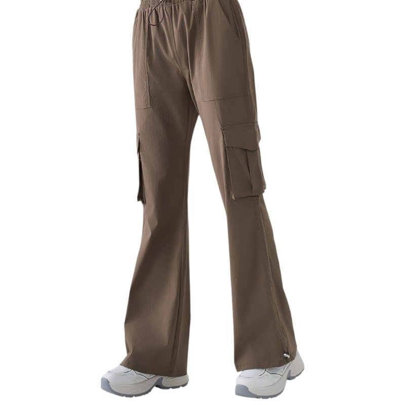 Womens flared cargo trousers