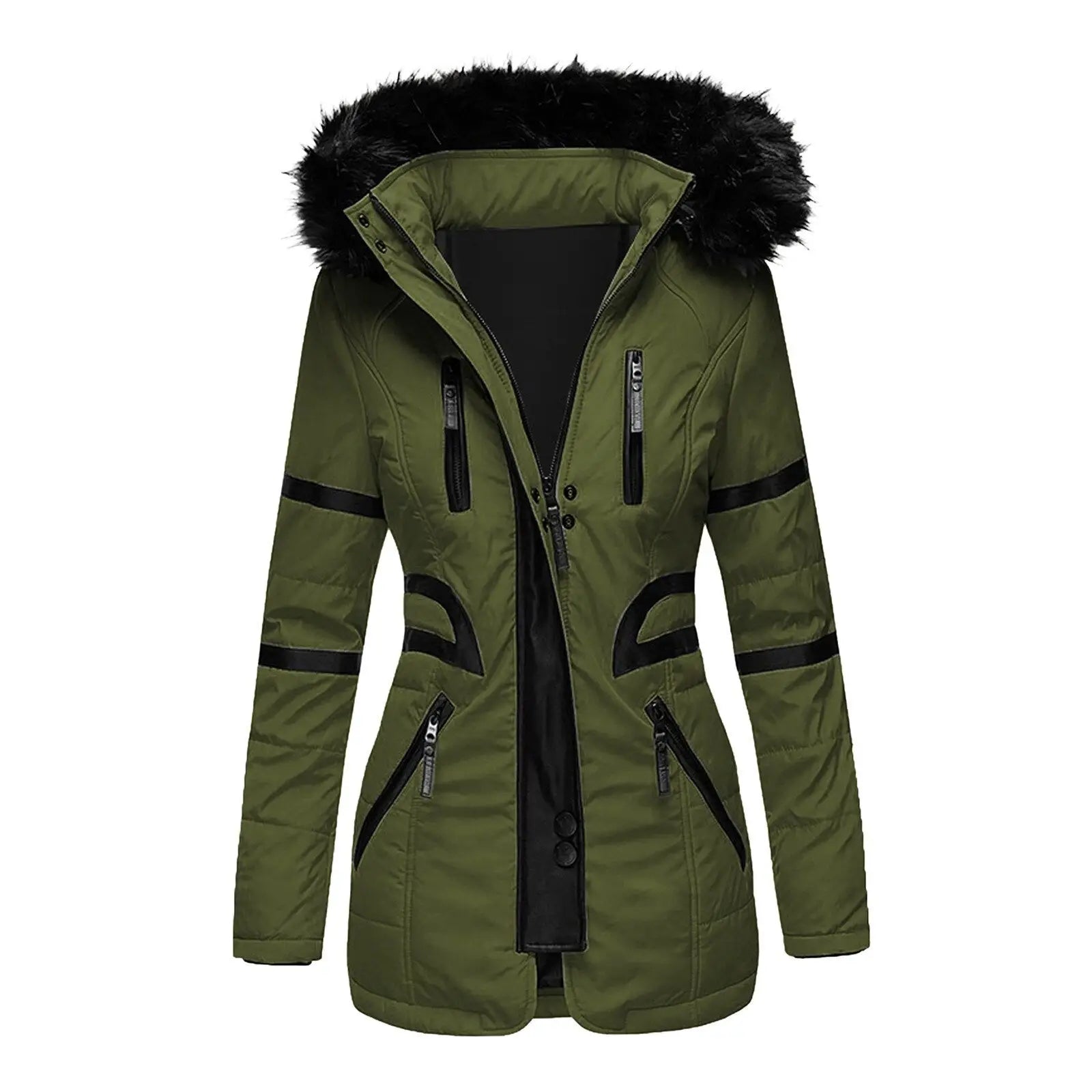 Womens Hooded Army Parka Coat