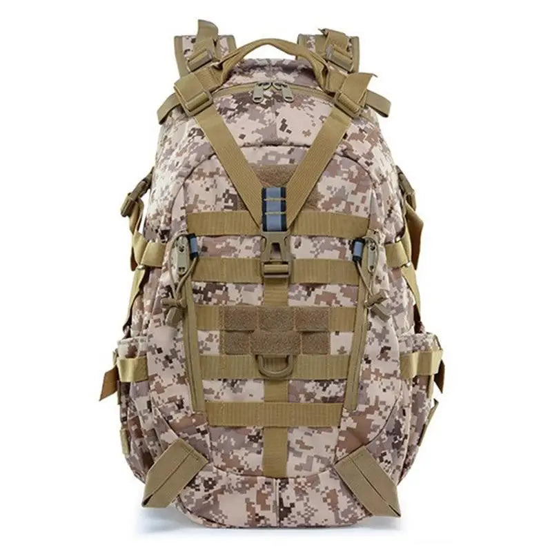 Khaki military backpack