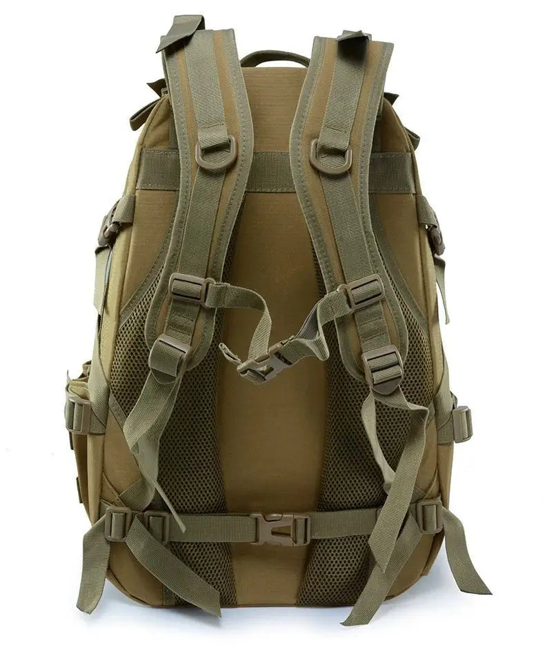 Khaki military backpack