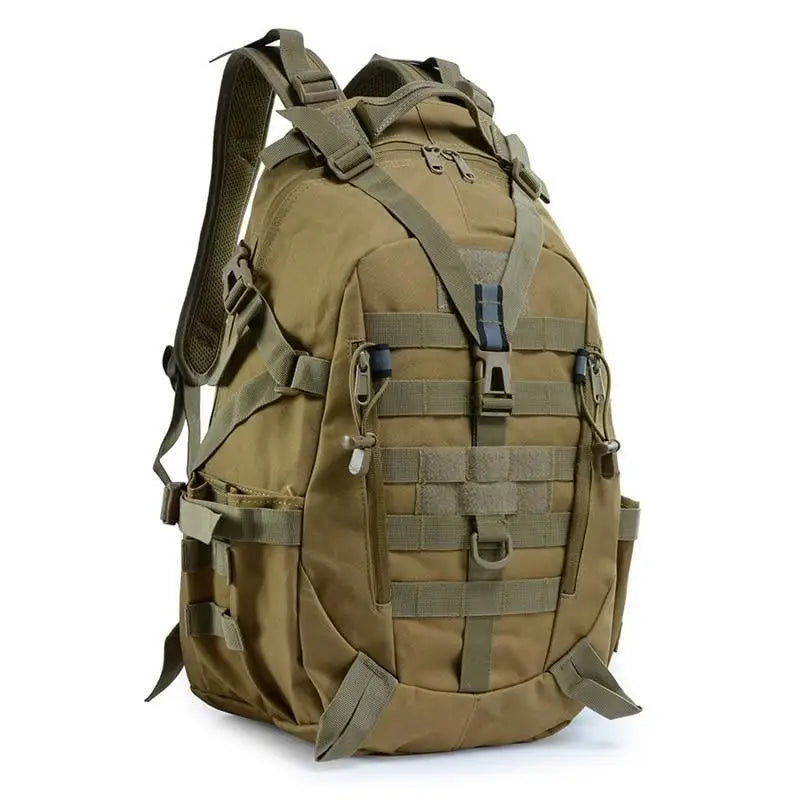 Khaki military backpack