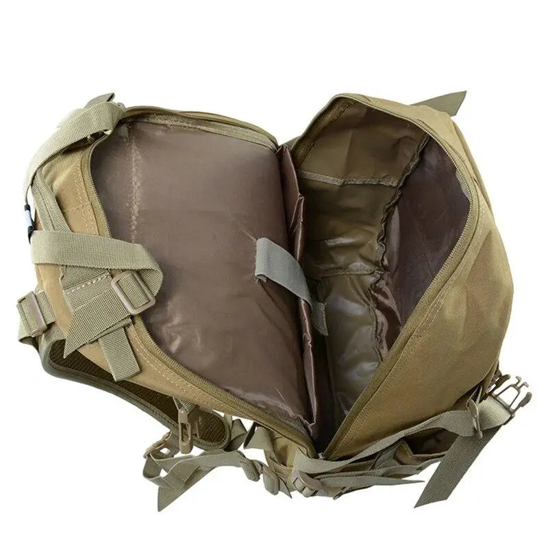 Khaki military backpack