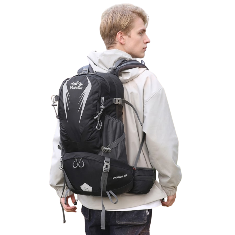 Hiking backpack with rain cover