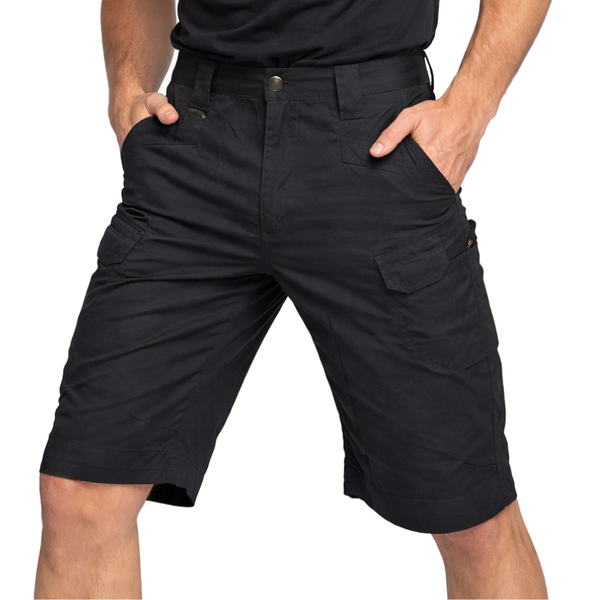 Black men's cargo shorts