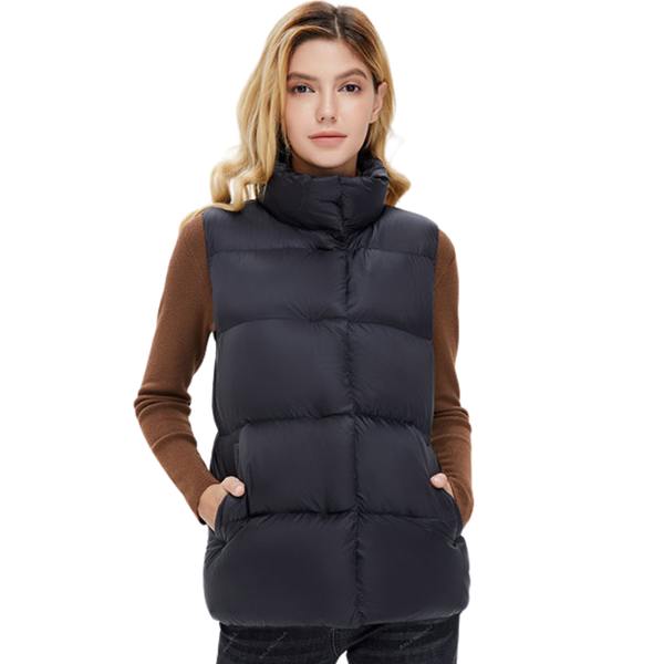 Womens black puffer vest
