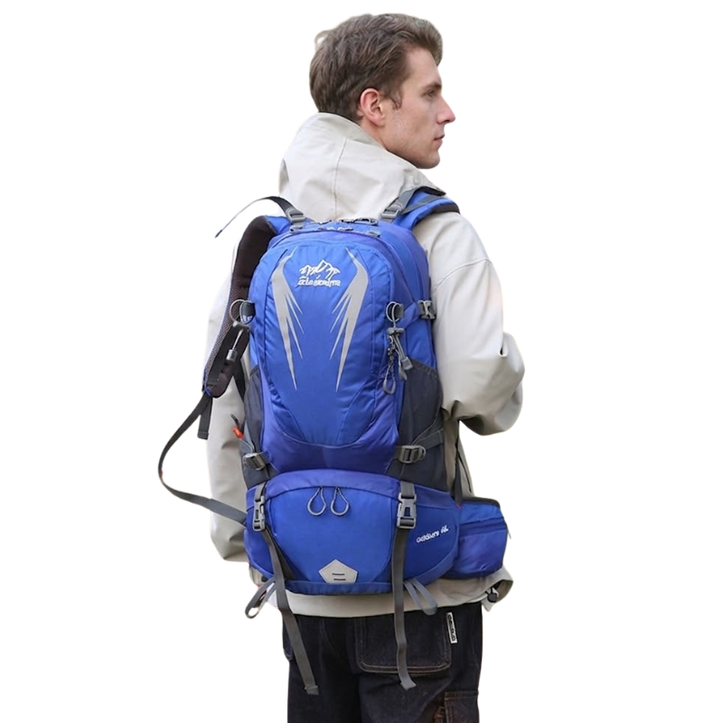 Hiking backpack with rain cover