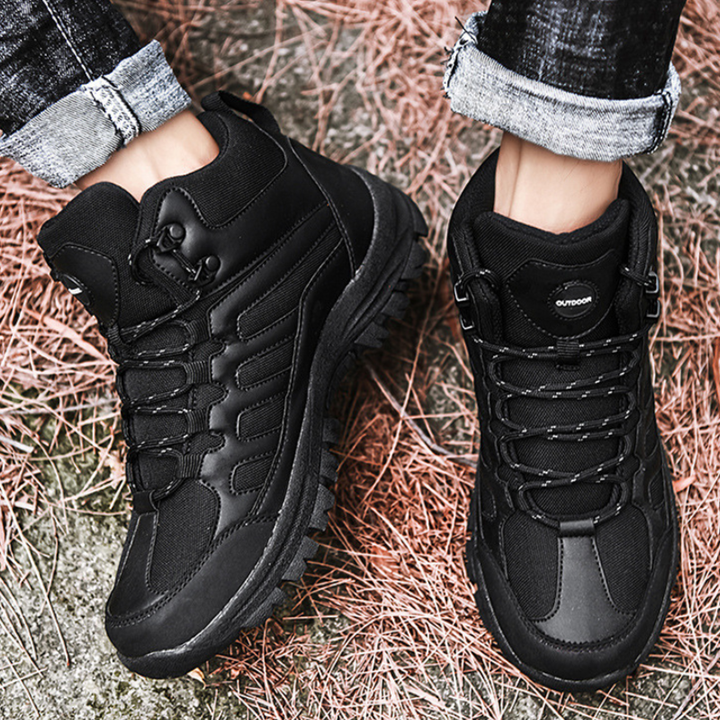 Black hiking boots