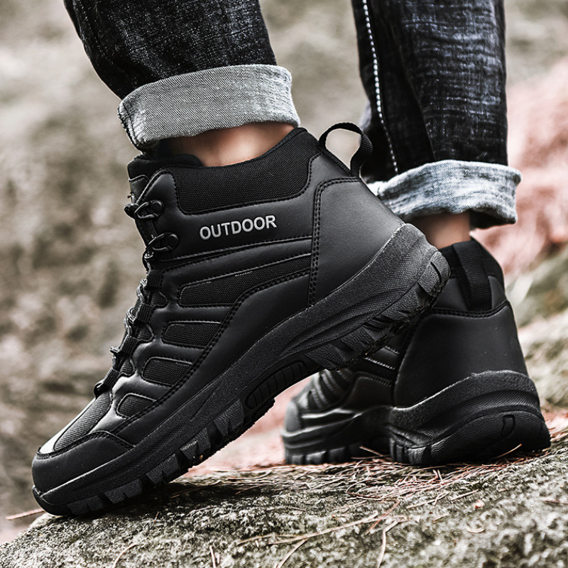 Black hiking boots