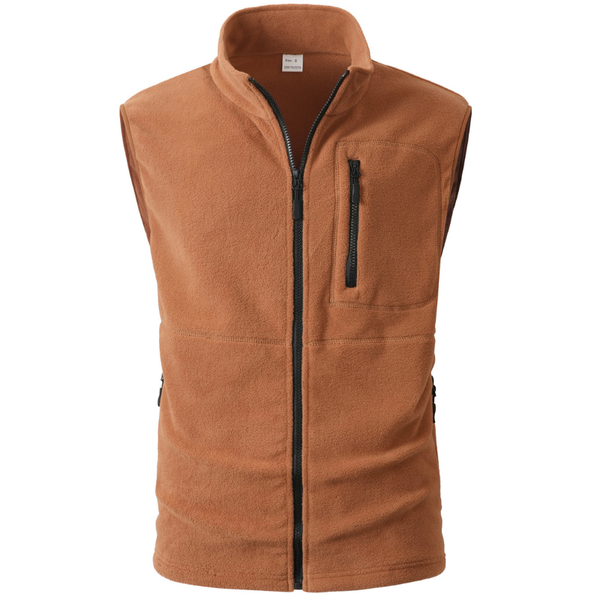 Brown fleece vest mens