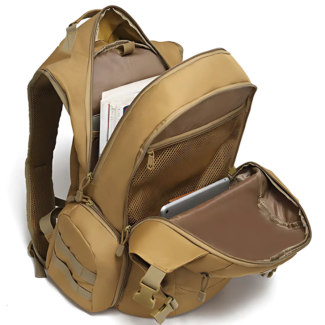 Tan tactical backpack