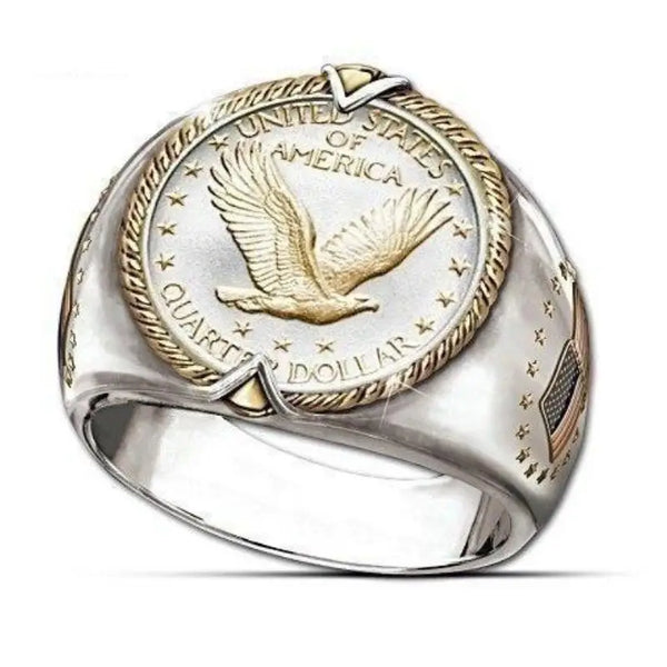 Eagle coin ring