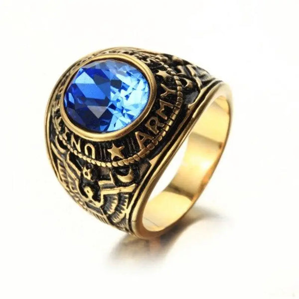 Mens signet ring with stone