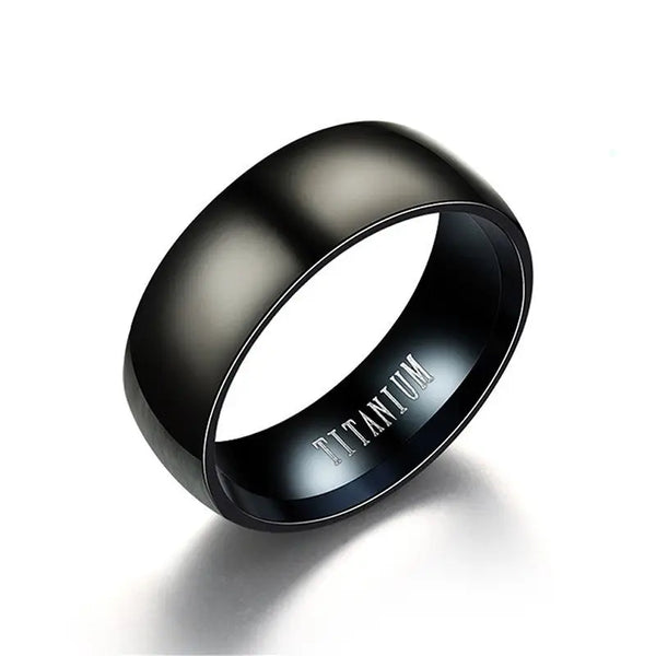Mens black wedding band
