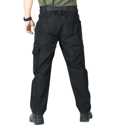 Black combat trousers multi pocket