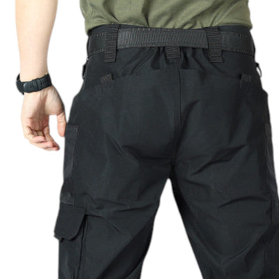 Black combat trousers multi pocket