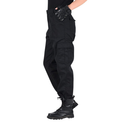 Black ripstop combat trousers