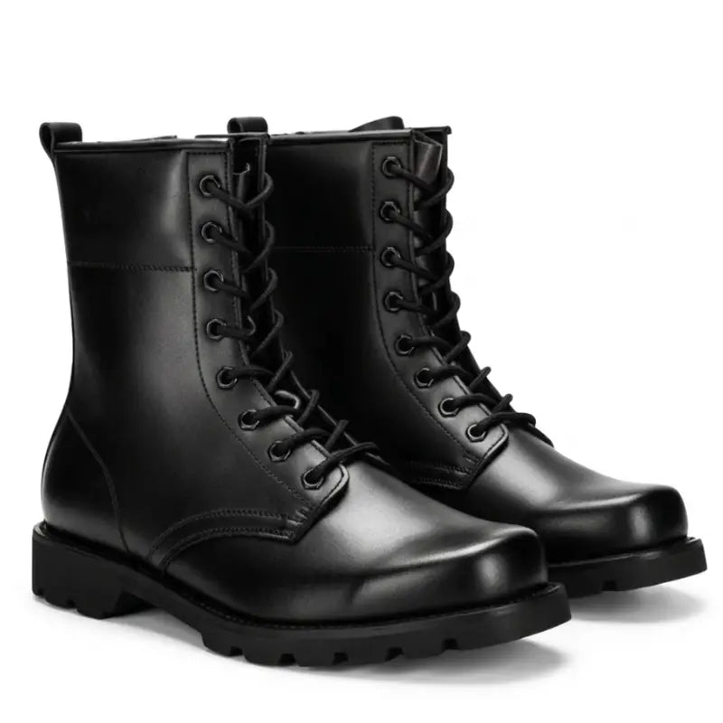 Leather combat boots