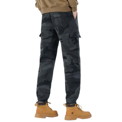 Camo cargo pants with drawstring
