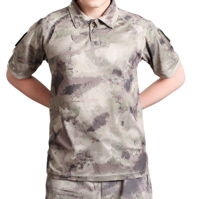 Camo polo shirt with velcro patch