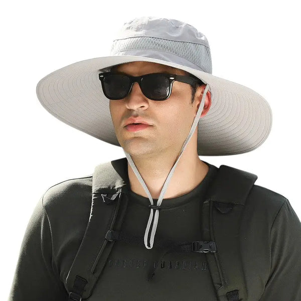 Wide brim hiking hat