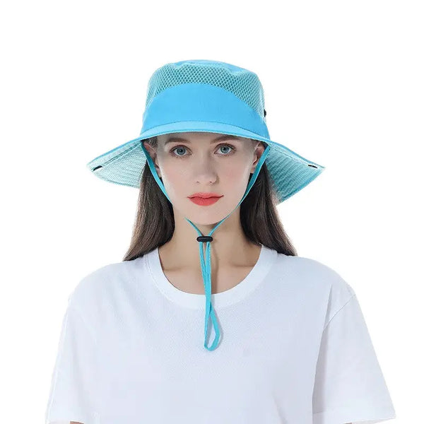 Womens wide brim sun hat