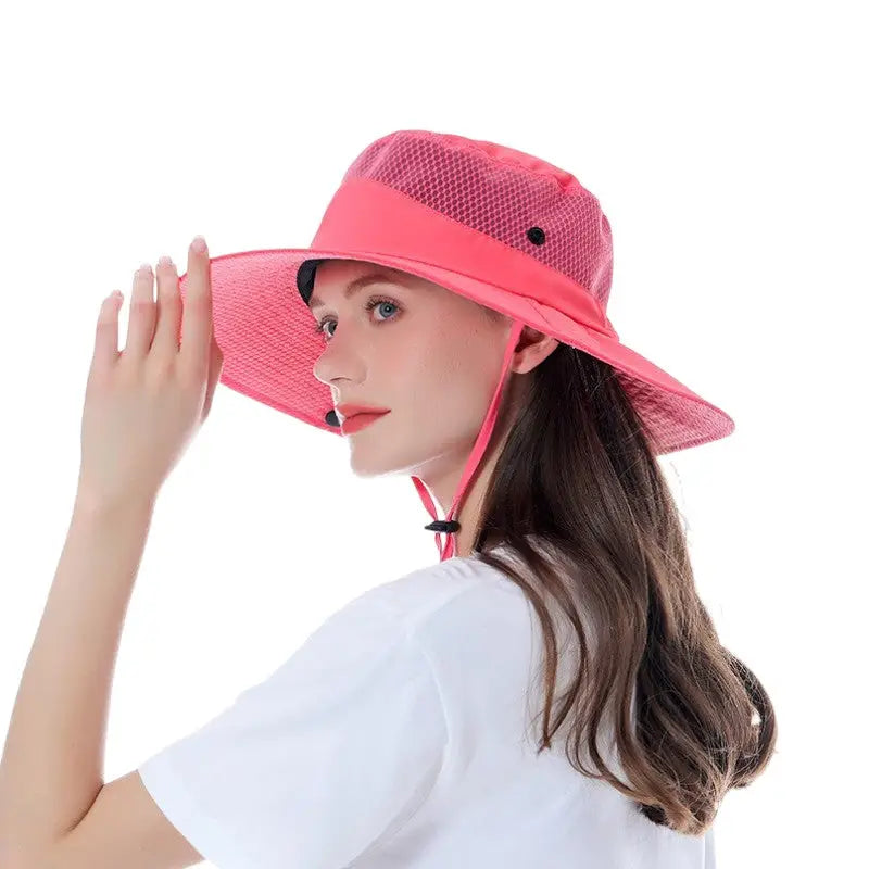 Womens wide brim sun hat