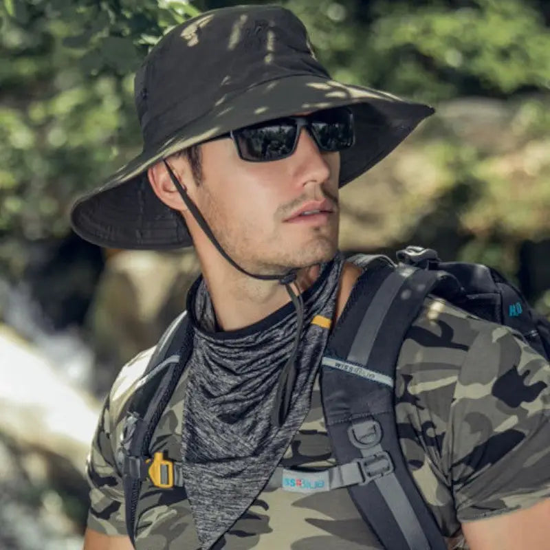 Mens wide brim sun hat