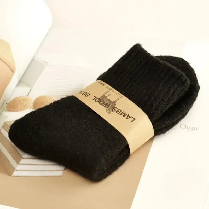 Black wool socks