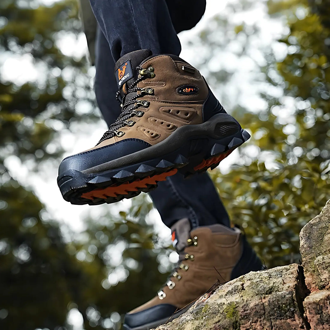 Suede hiking boots