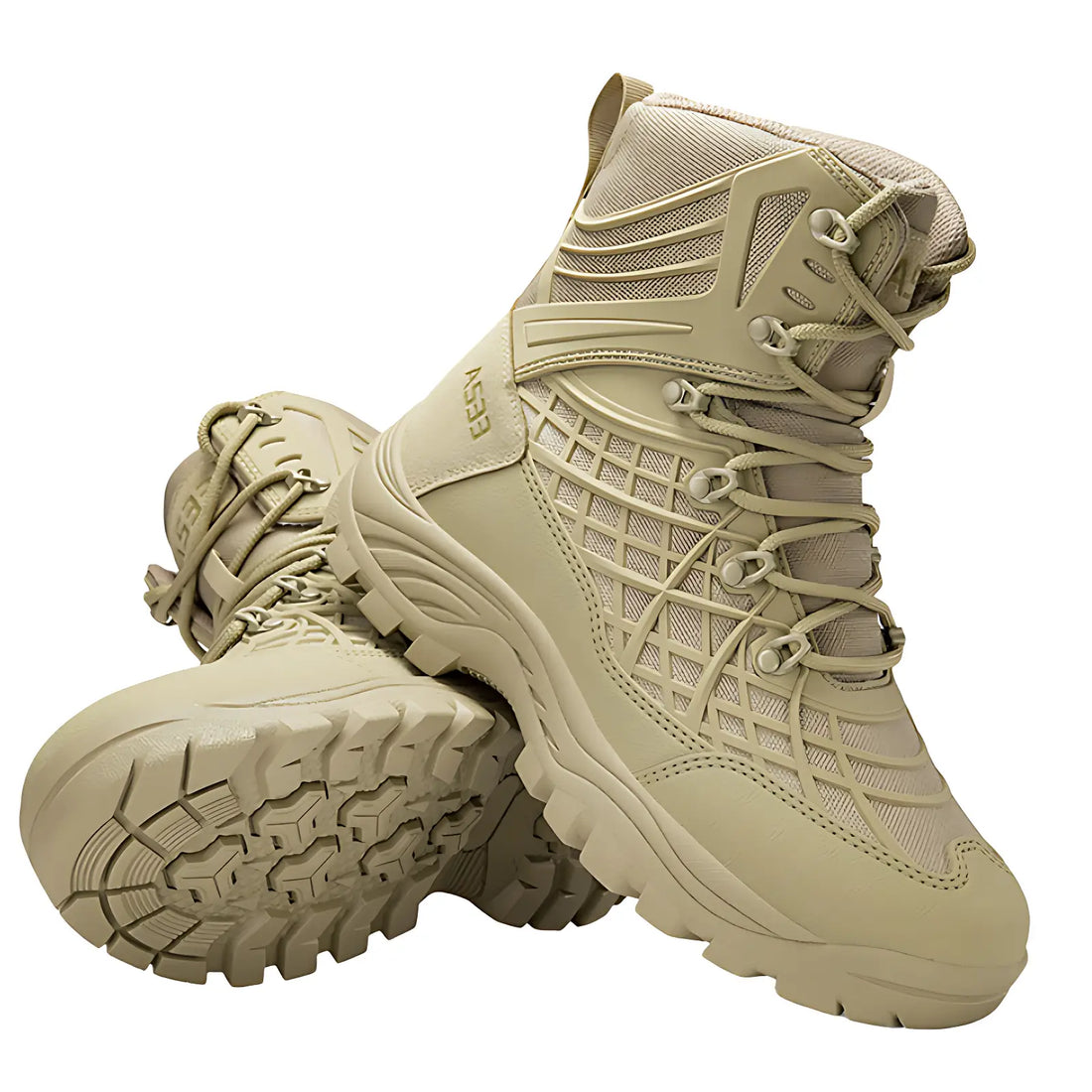 Desert tan combat boots