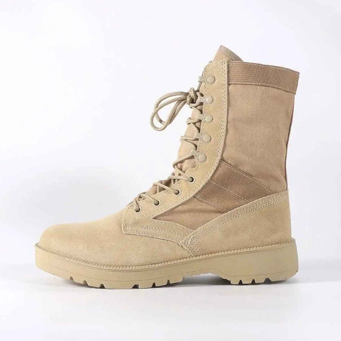 Tan combat boots