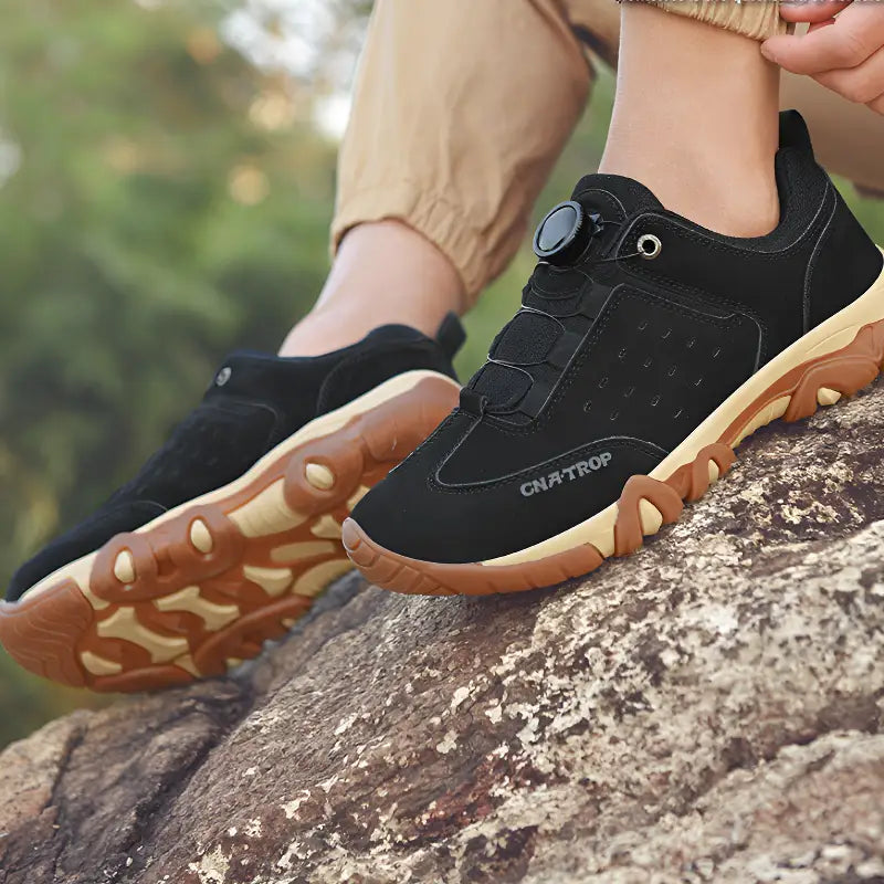 Suede hiking shoes