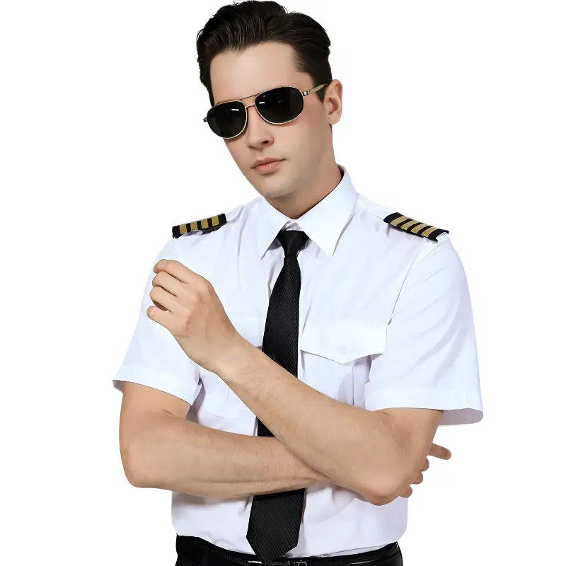 White pilot shirt