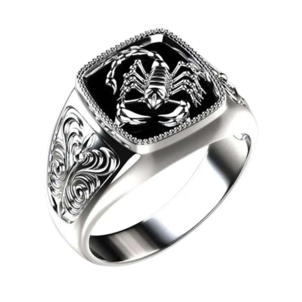 Mens stainless steel signet ring