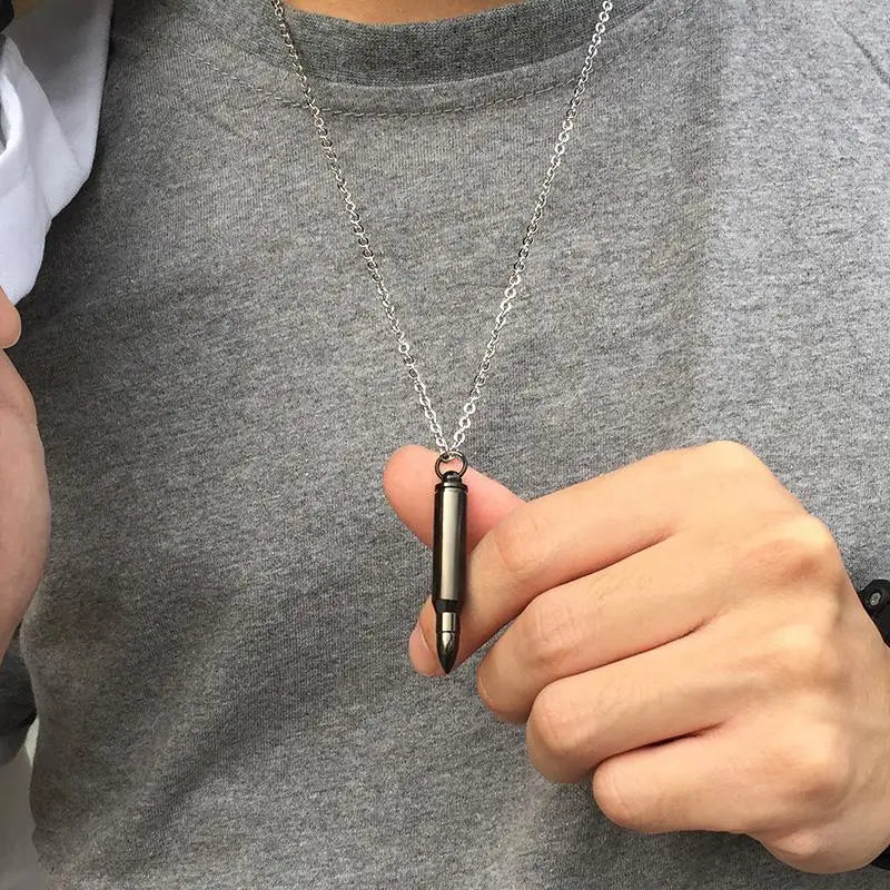 Gold bullet necklace