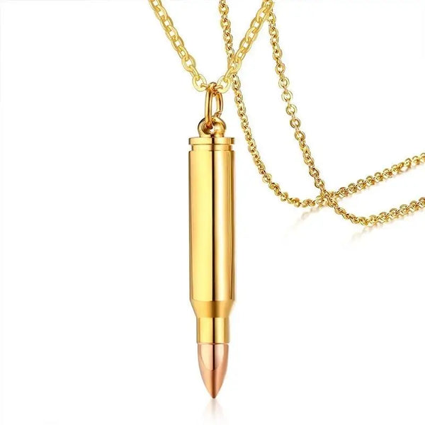 Gold bullet necklace