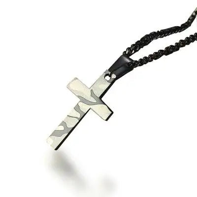 Camo cross necklace
