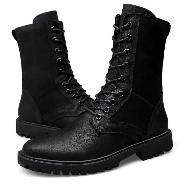 Mens black military boots