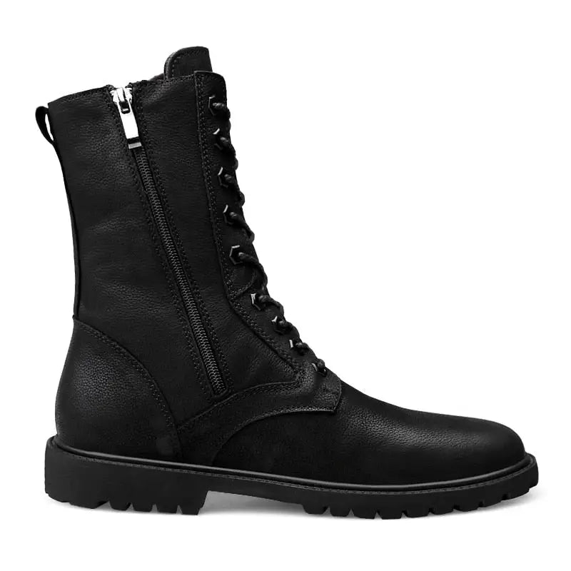 Mens black military boots