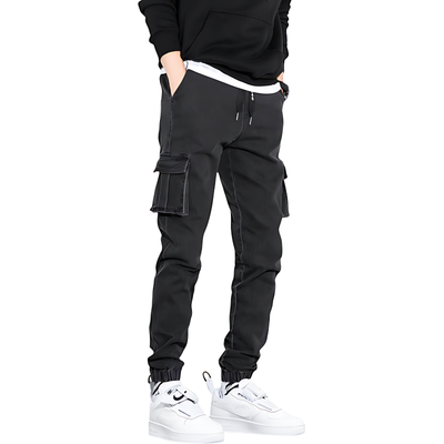 Denim combat trousers