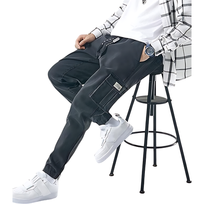 Denim combat trousers