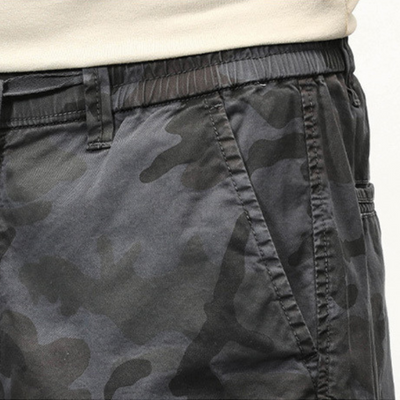 Drawstring Camo Cargo Shorts