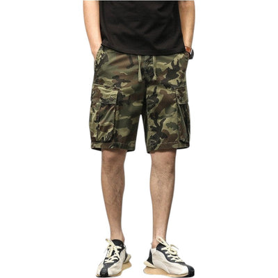 Drawstring Camo Cargo Shorts