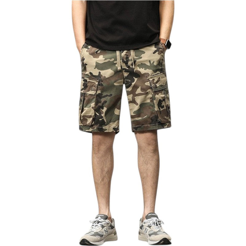 Drawstring Camo Cargo Shorts
