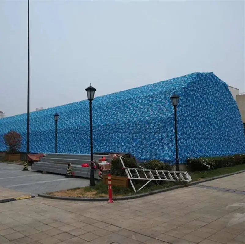 Blue camouflage netting
