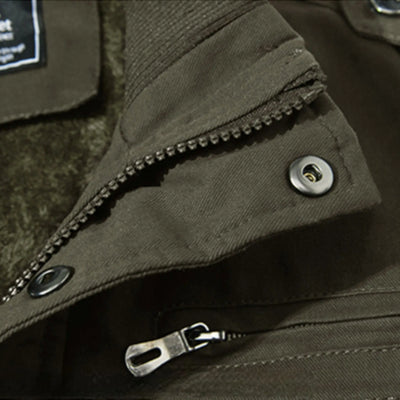 Fleece military navy jacket