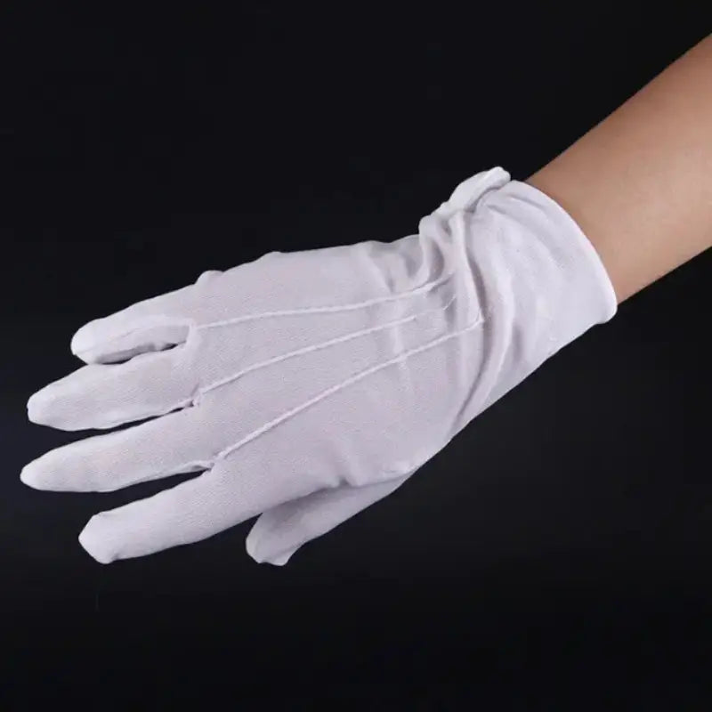 White cotton gloves