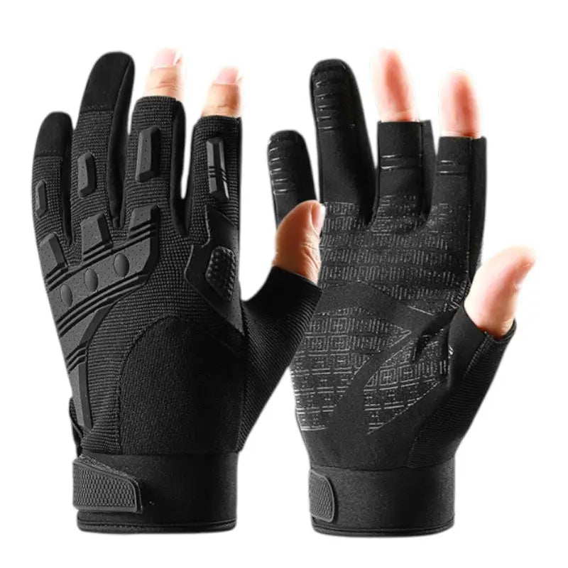Three fingerless gloves