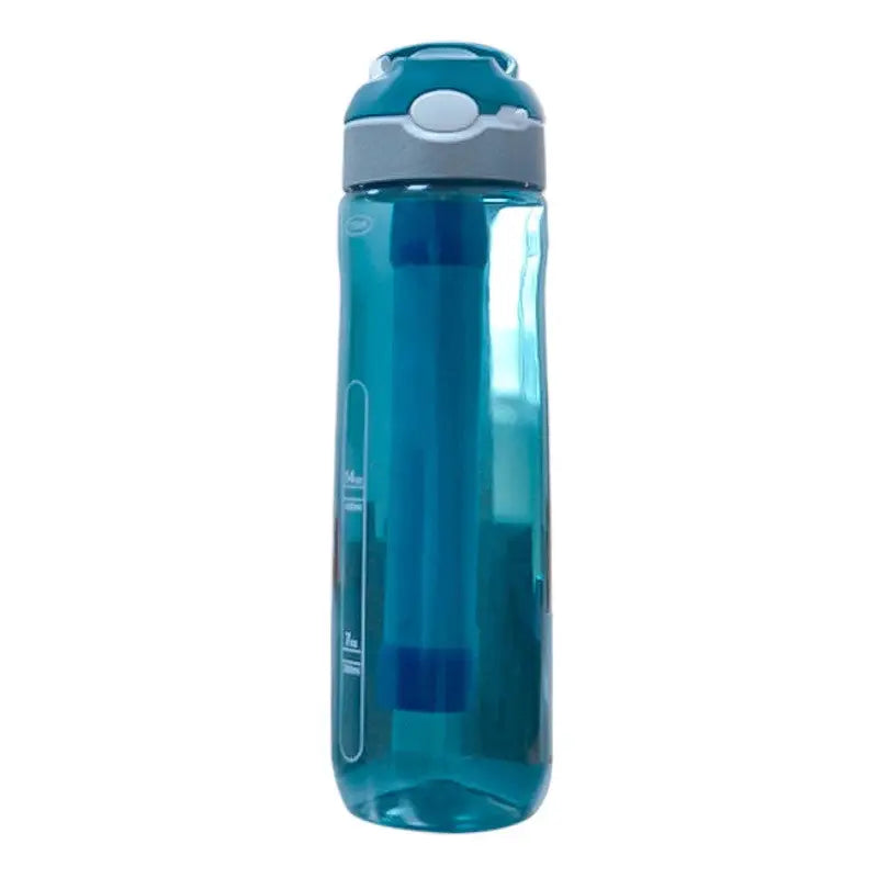 Plastic water bottle with filter