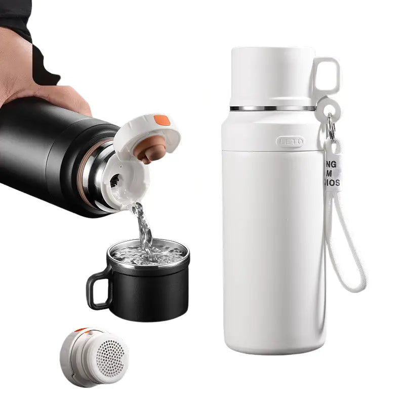 Insulated flask with cup